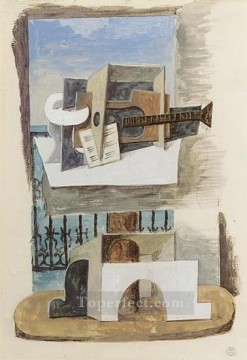 パブロ・ピカソ Painting - 窓の前の静物画 1 1919 パブロ・ピカソ